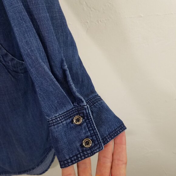 Tommy Hilfiger Long Sleeve Button Up Dress with Pockets Blue - Picture 4 of 9